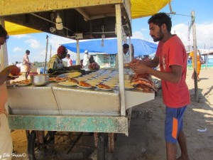 frischer Fisch am Strand von Chennai